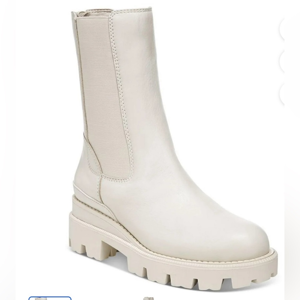 SAM EDELMAN NIB Genia Womens Ivory Leather Booties Ankle Boots Size 6.5 DS28